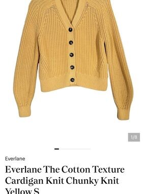 Everlane Chunky Cotton Cardigan - Mustard Yellow